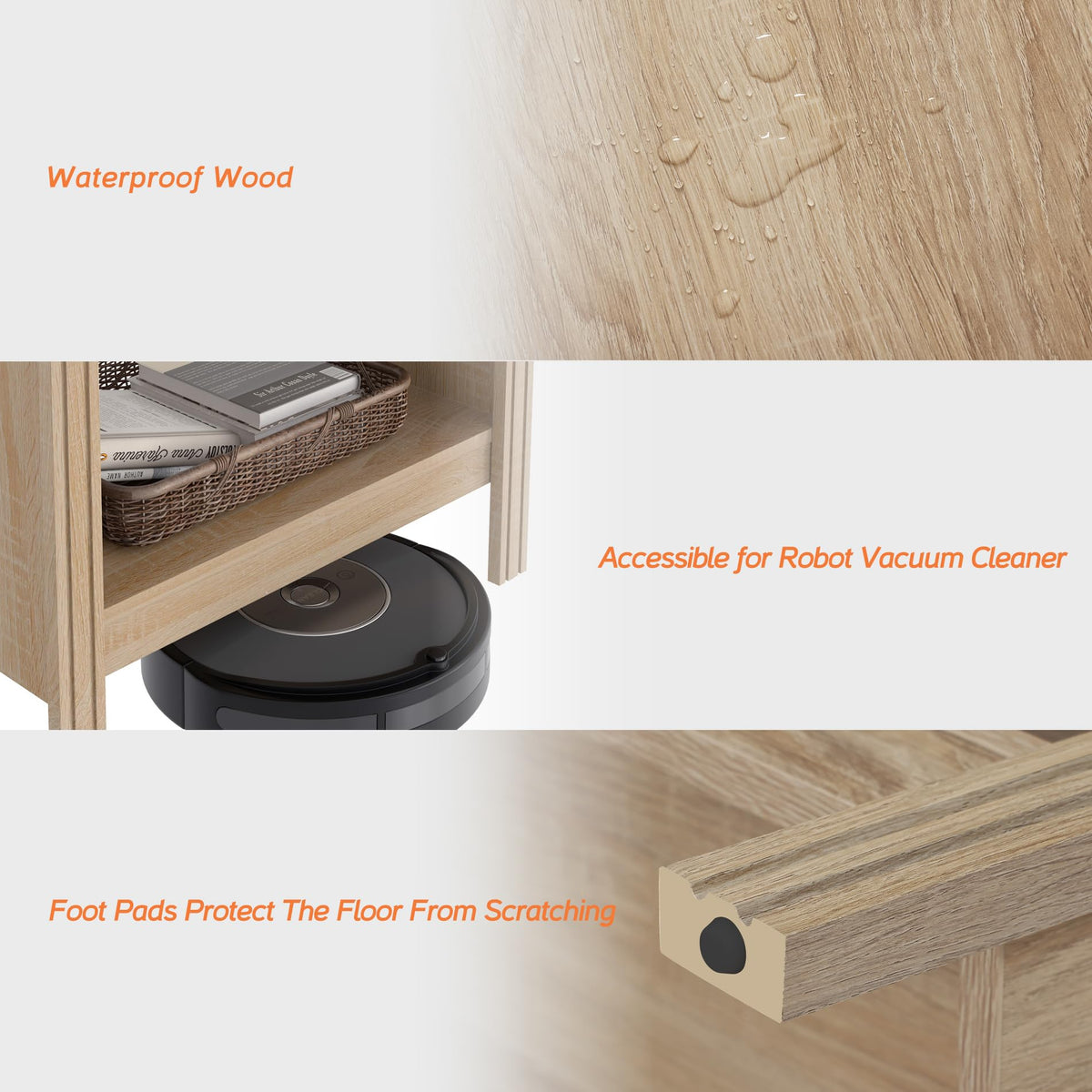 Set of 2 Square 2-Tier Nightstand with Storage H888900