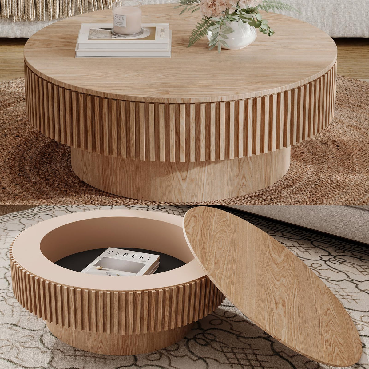 31.5'' Round Coffee Table with Storage I6160