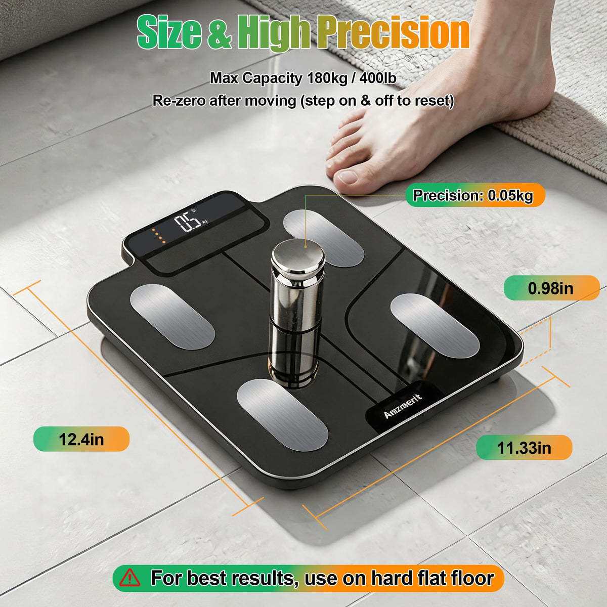 Solar Powered Smart Scale for Body Weight J7346
