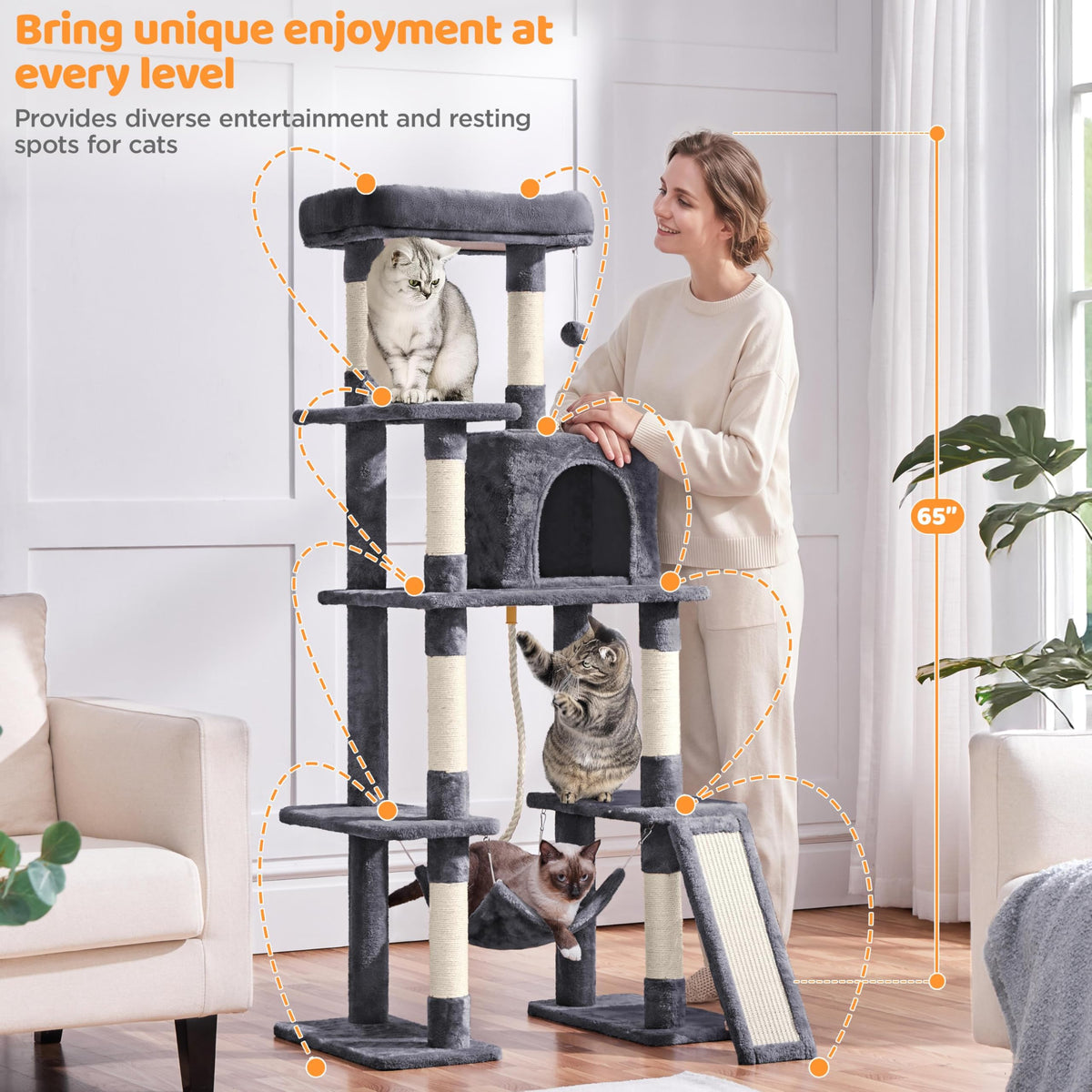 63in Large Cat Tree D29380