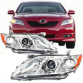 Headlights Assembly for 2007 2008 2009 Toyota Camry Chrome Housing Clear Lens Q148703