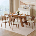 71" 7 Piece Wood Dining Table Set with 6 PU Leather Chairs G833