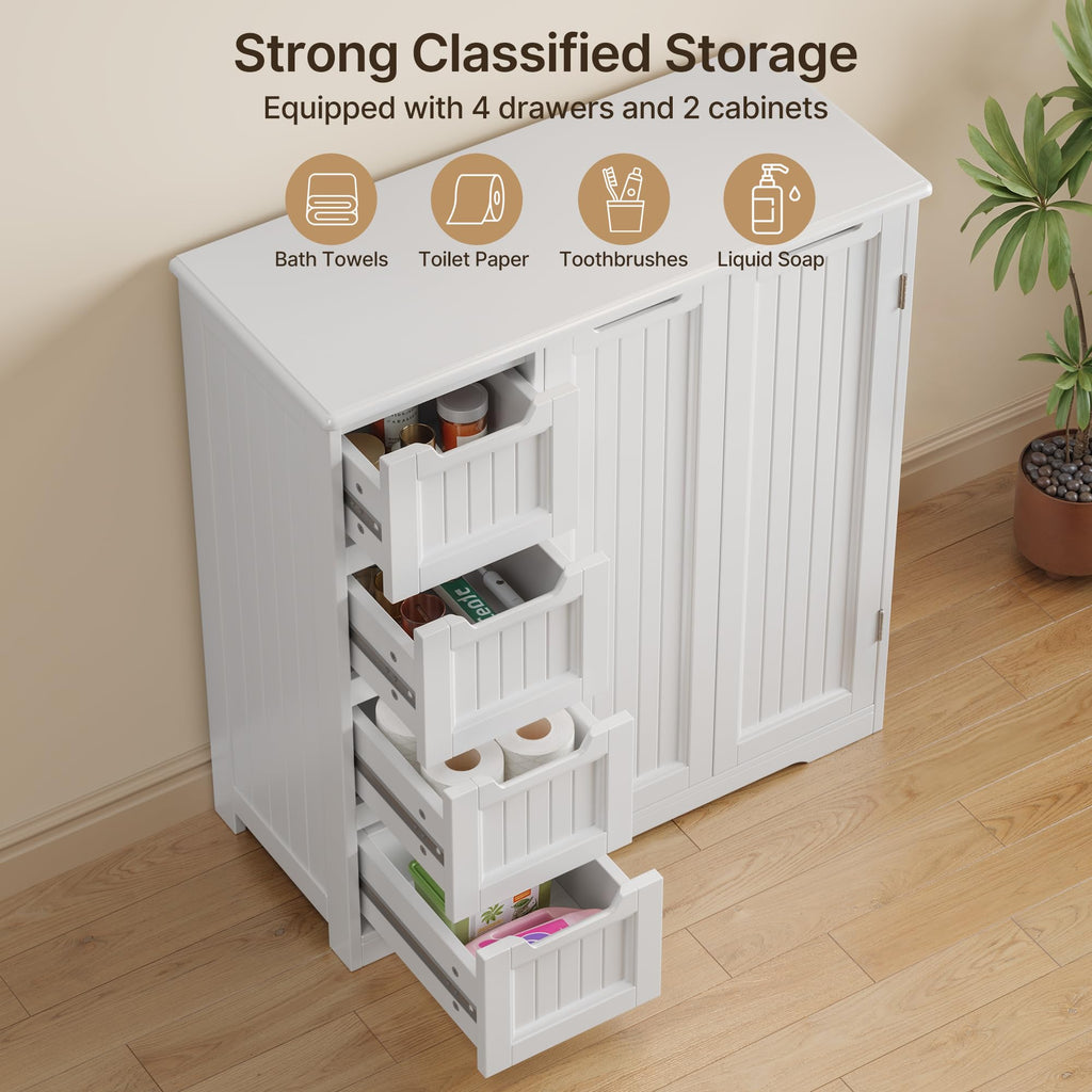 Storage Cabinet with 4 Drawers & 2 Doors M7410