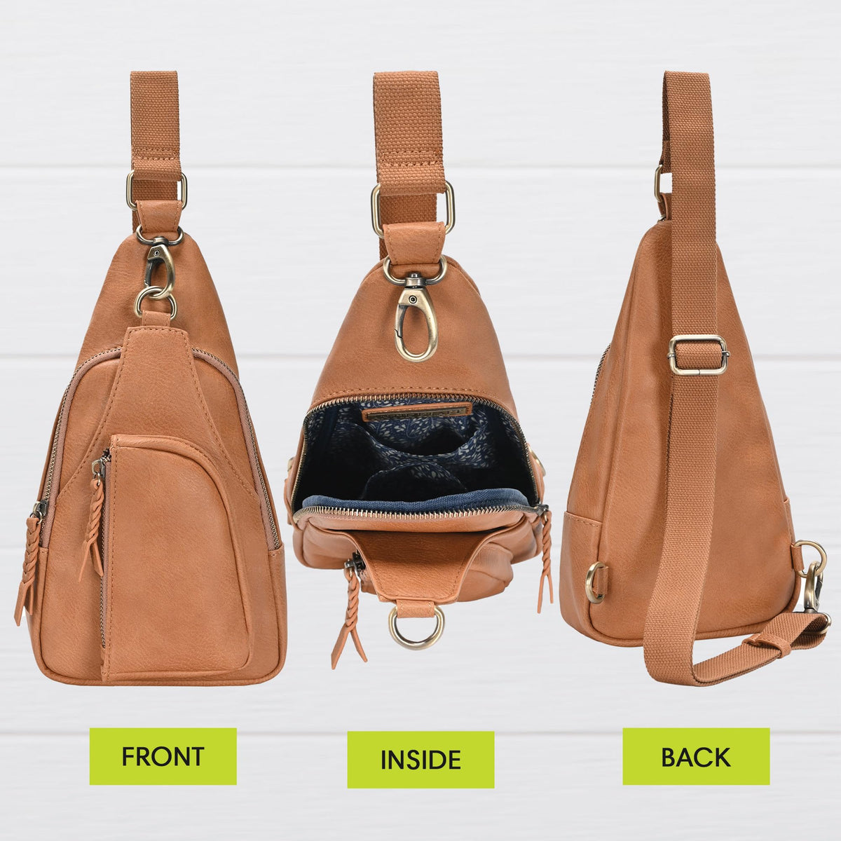 Vegan Leather Crossbody Bag H6802