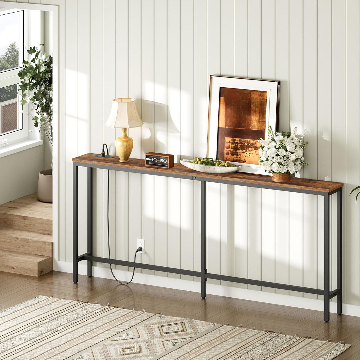 70.9" Narrow Console Table with Power Outlet Y41985