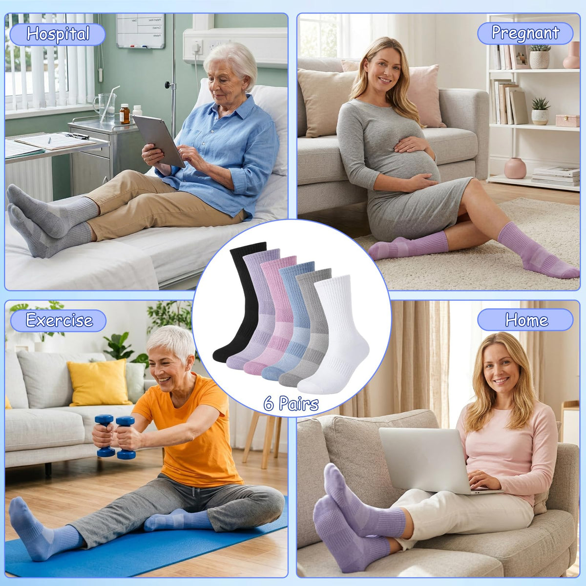 Bamboo Viscose Diabetic Socks for Women L1180