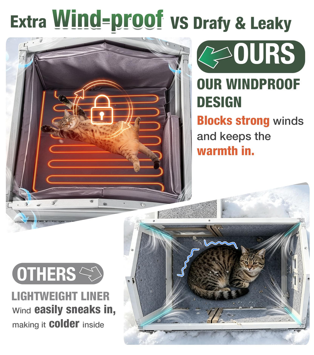 Extra Large 2-Levels Heated Insulated Cat House K950