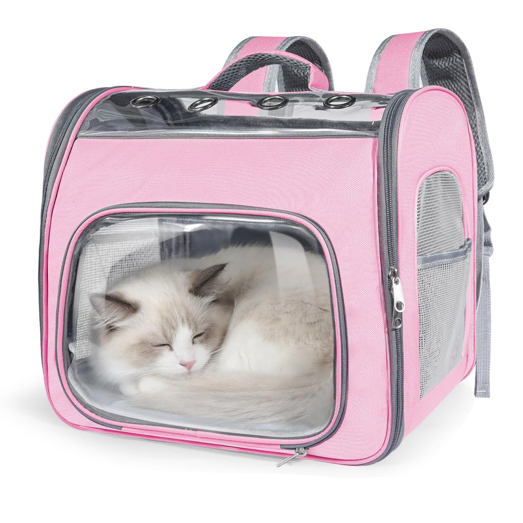 Airline Approved Cat Soft-Sided Carrier Backpack Up to 12 lbs Pink S17605