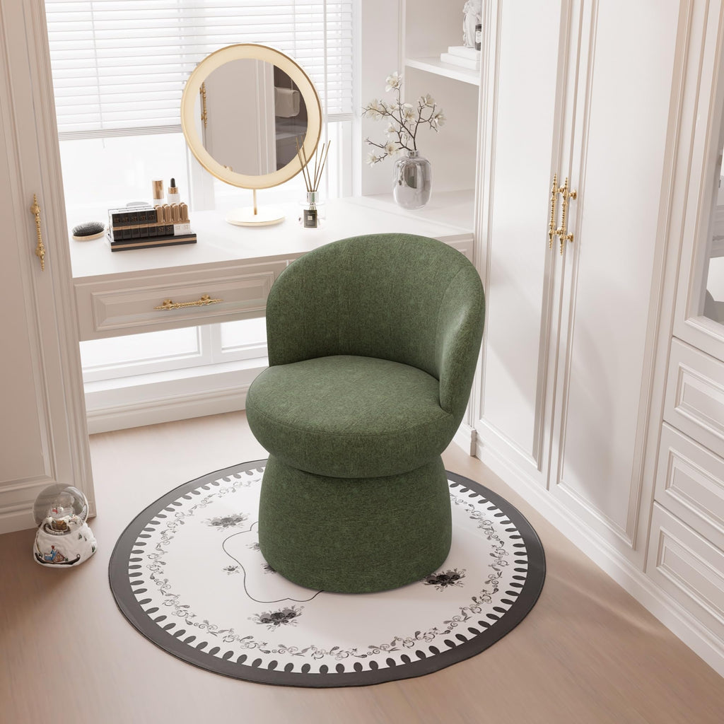 Green Boucle Fabric Swivel Accent Chair Set of 2 R874545
