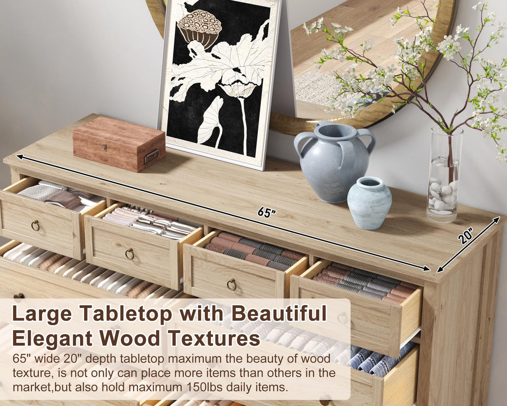 Rustic Wood 8 Drawer Dresser E978