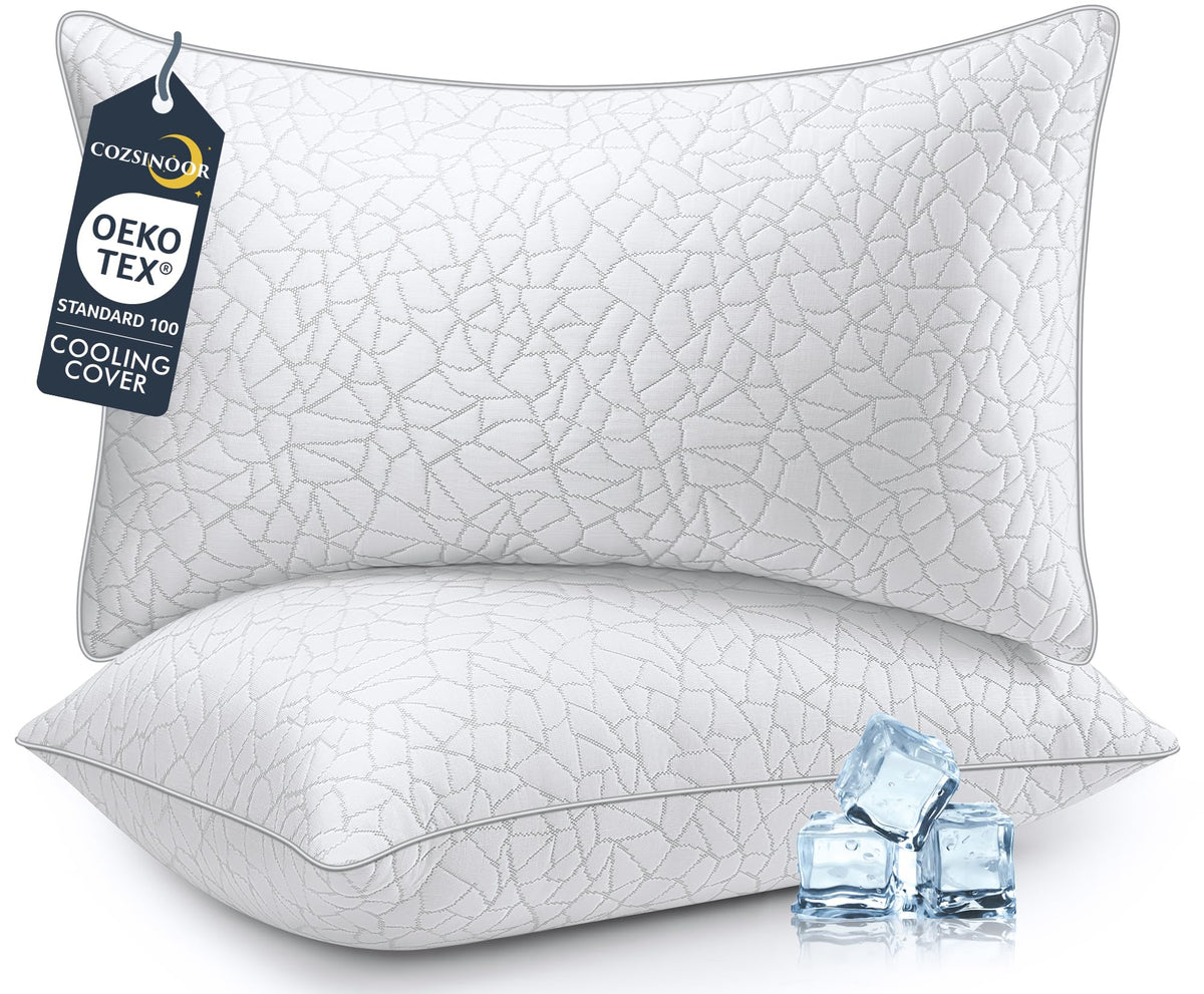 King Size Down Alternative Pillows Set of 2 Microfiber L631578