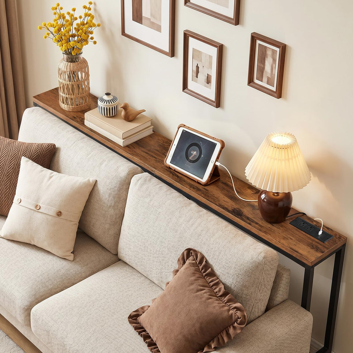 70.9" Narrow Console Table with Power Outlet Y41985