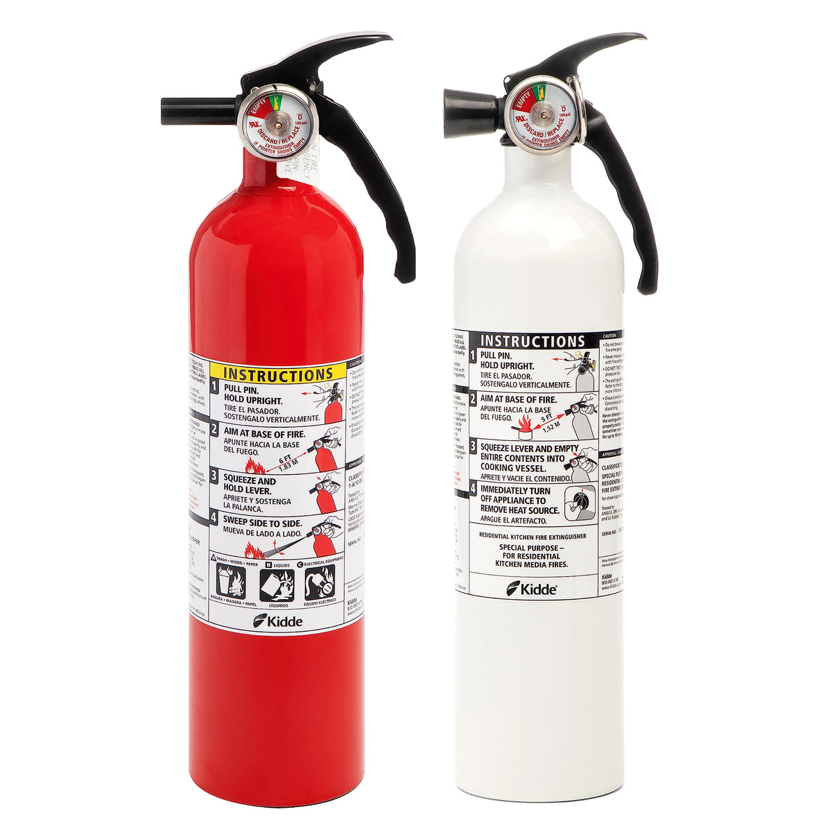 2 Pack Red Dry Chemical Fire Extinguisher with Mounting Bracket B696