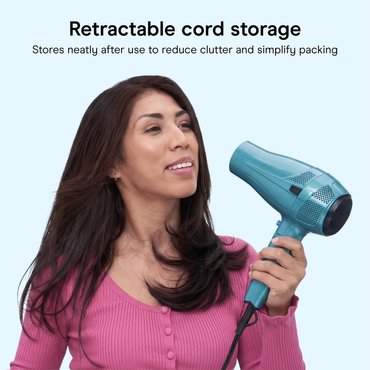 Blue 1875W Dual Voltage Folding Travel Hair Dryer N12593