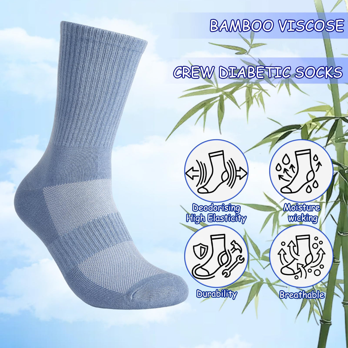 Bamboo Viscose Diabetic Socks for Women L1180