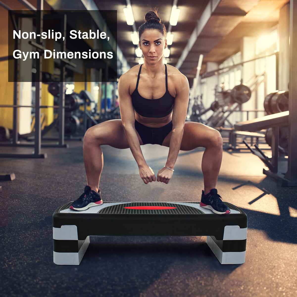 31" Adjustable Aerobic Step Platform with 4 Stackable Risers Y231482