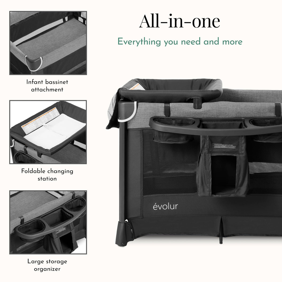 Portable Playard with Bassinet & Changing Table T740
