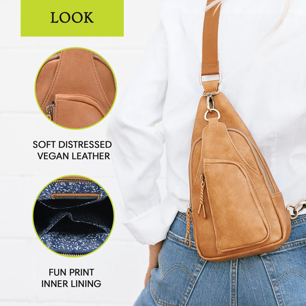 Vegan Leather Crossbody Bag H6802
