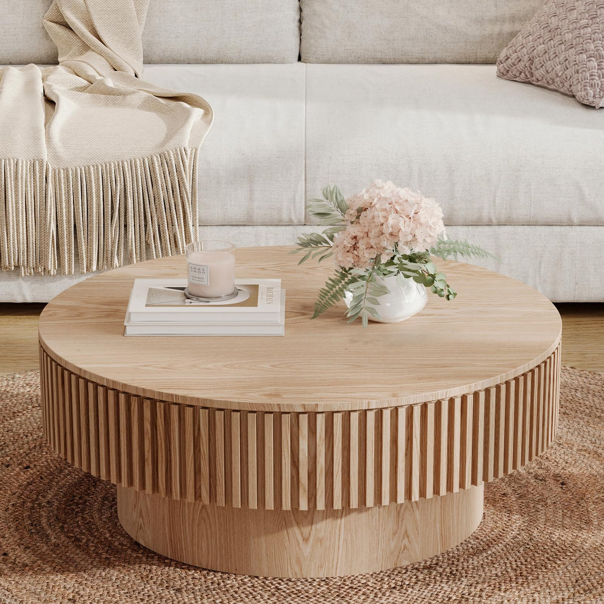 31.5'' Round Coffee Table with Storage I6160