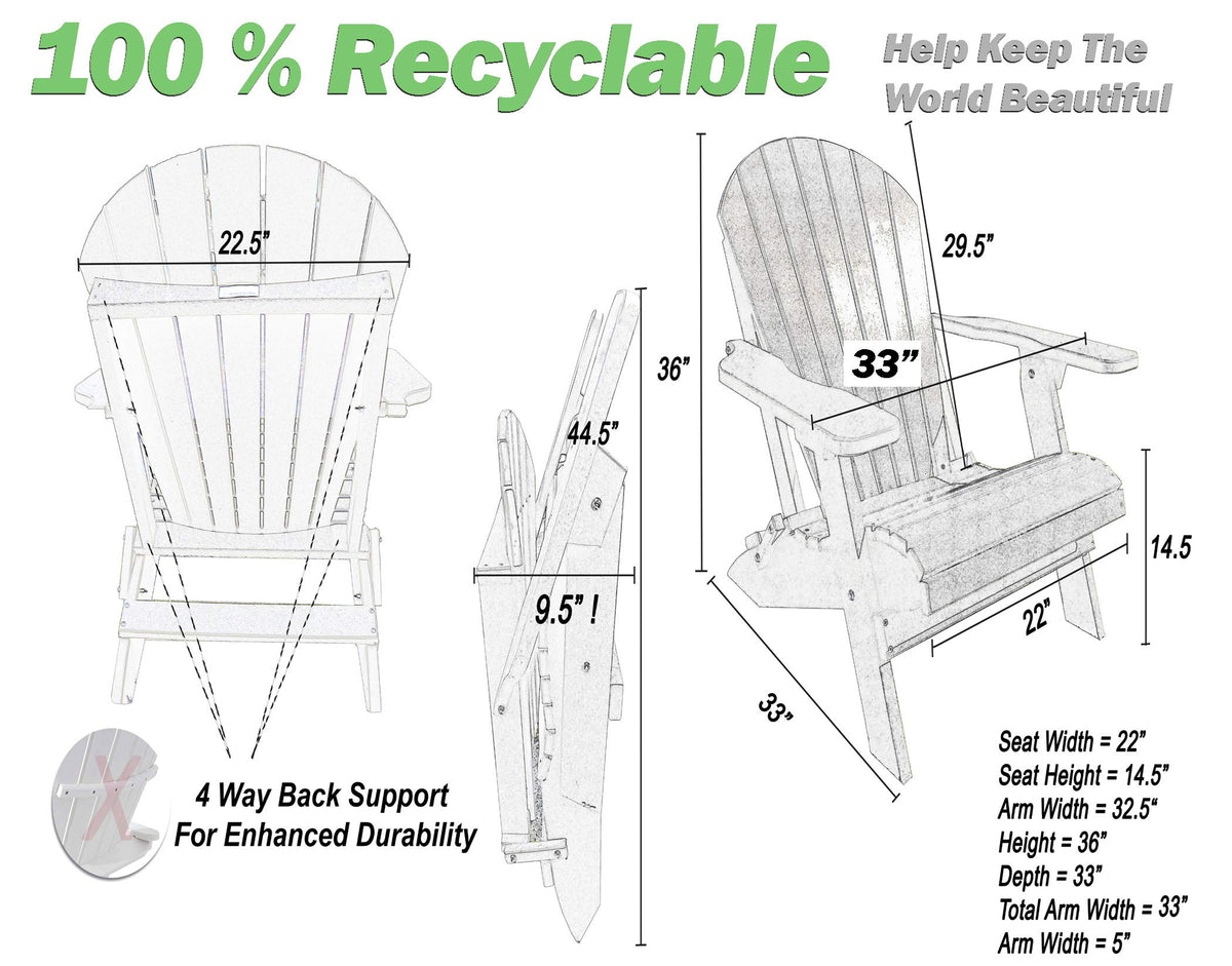 King Size Folding Adirondack Chair M896518