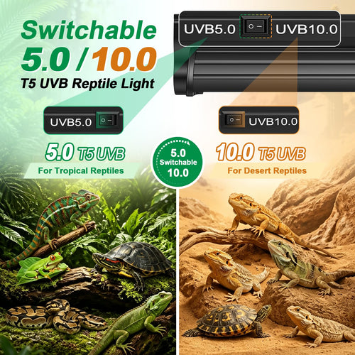 12Inch T5 UVB Reptile Light Fixture Combo Kit with Cycle Timer D783762