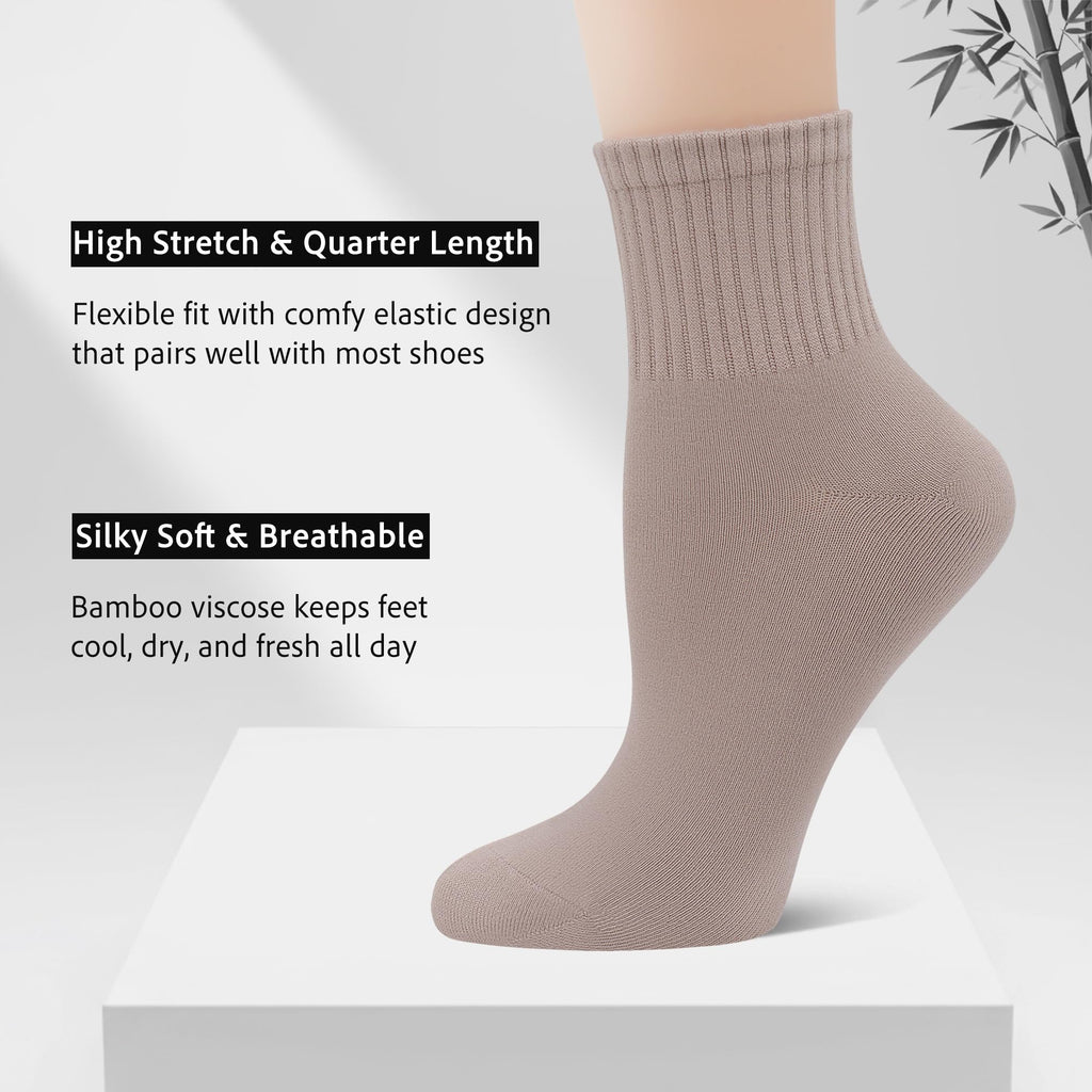 Viscose Bamboo Mini Crew Socks 5 Pairs D14592