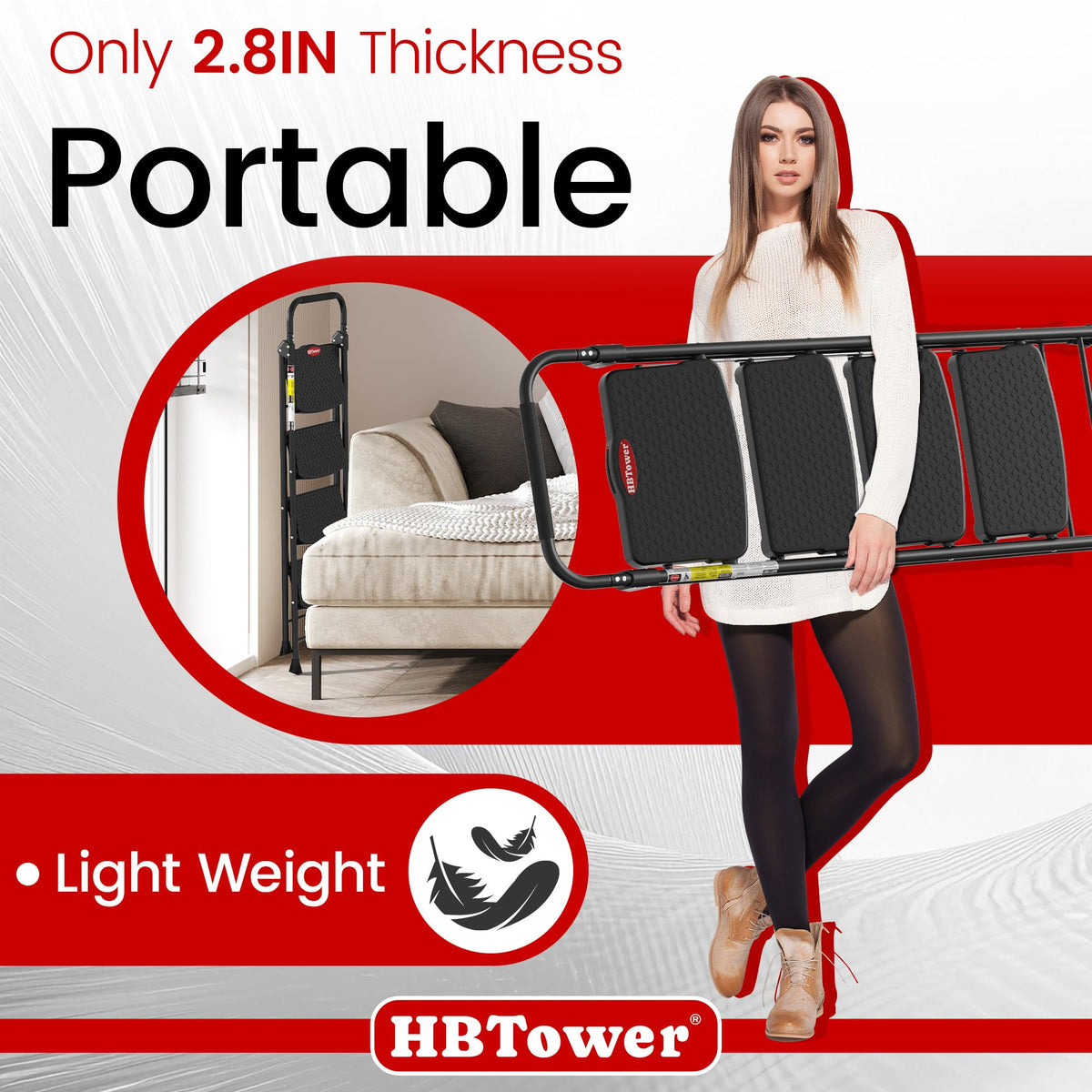4 Step Ladder Foldable with Wide Anti-Slip Pedal W931