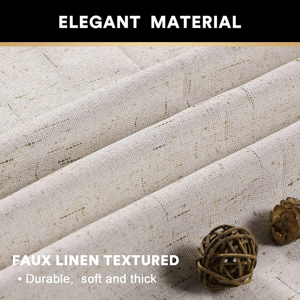 Blackout Curtains 84 Inches Long Faux Linen Thermal Insulated W100 X L84 Inch K573706