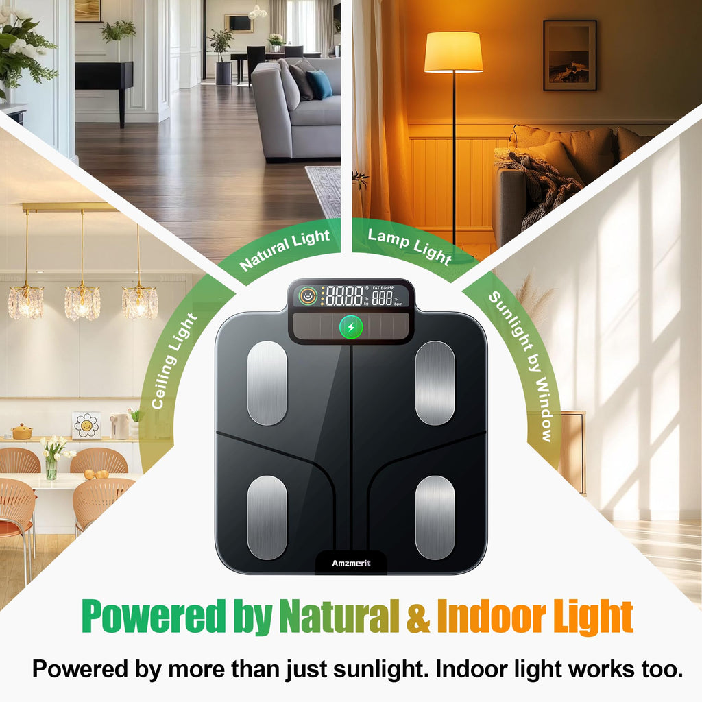 Solar Powered Smart Scale for Body Weight J7346