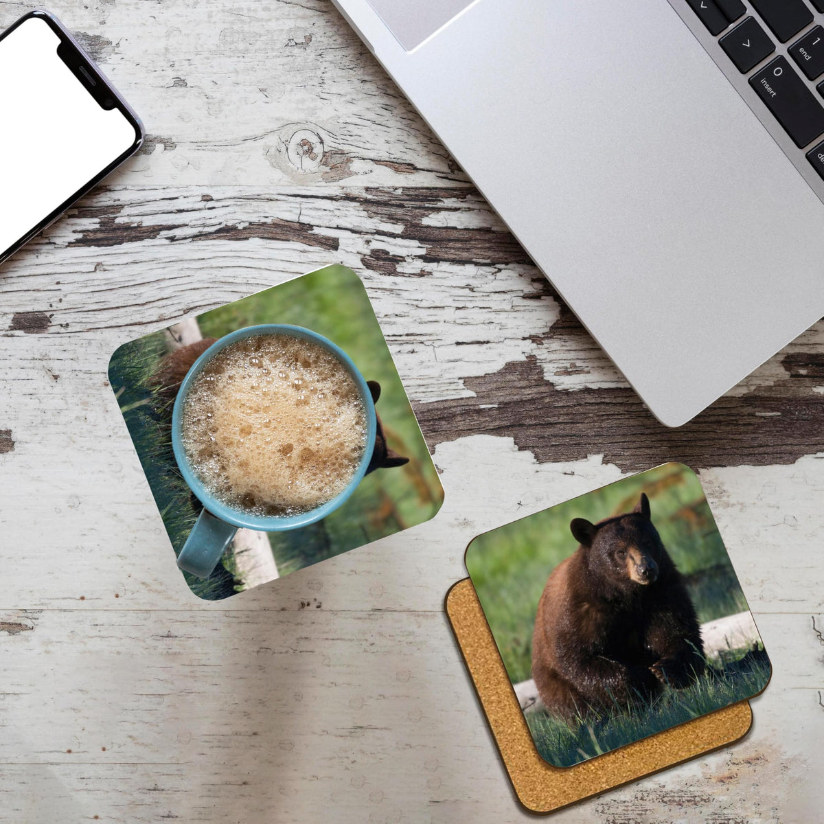 Set of 8 Cork Coasters W9945