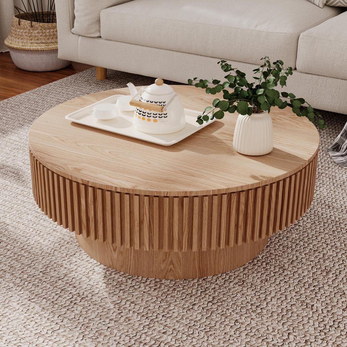 31.5'' Round Coffee Table with Storage I6160