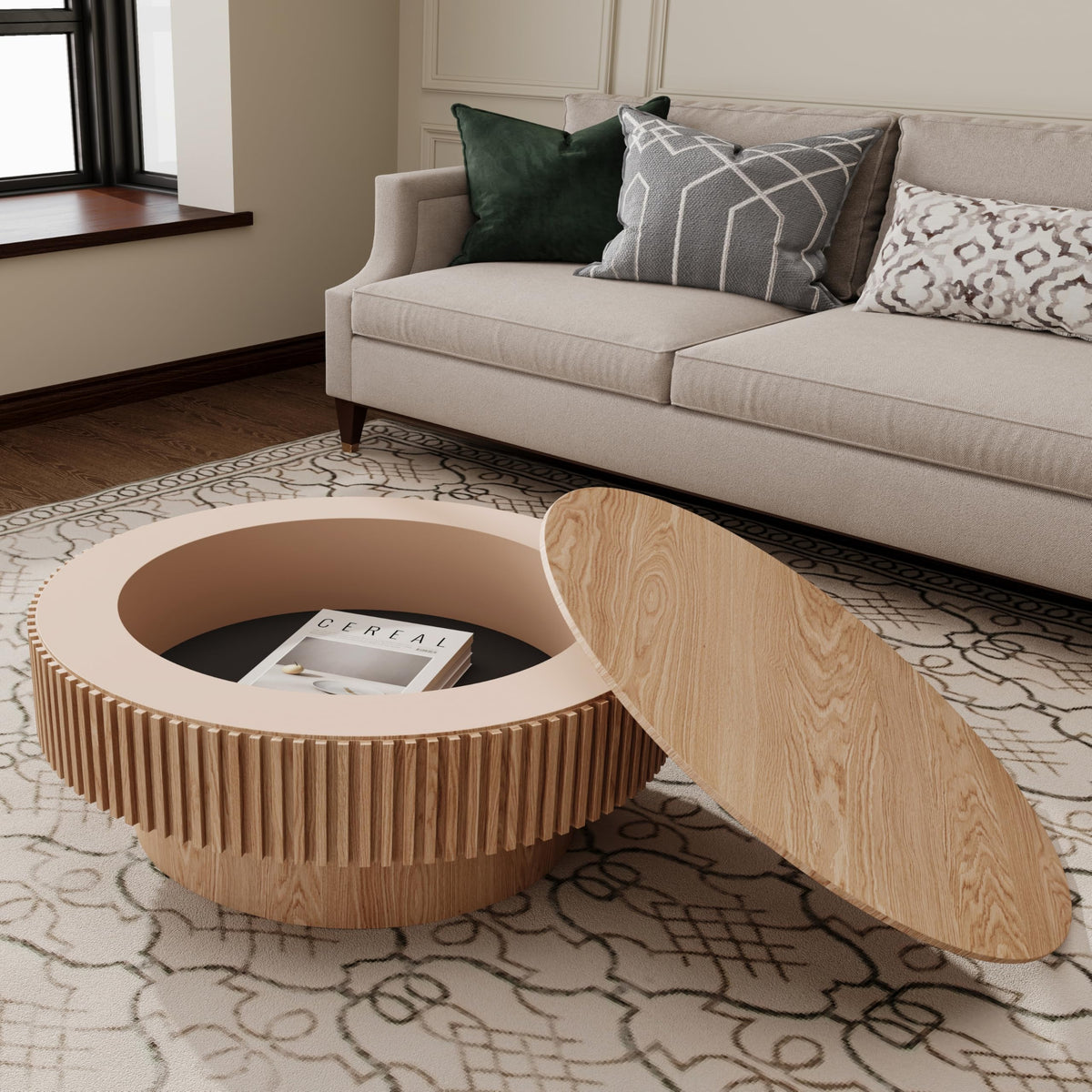31.5'' Round Coffee Table with Storage I6160