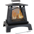 32-Inch Steel Wood-Burning Fire Pit with Log Grate and Poker W2220