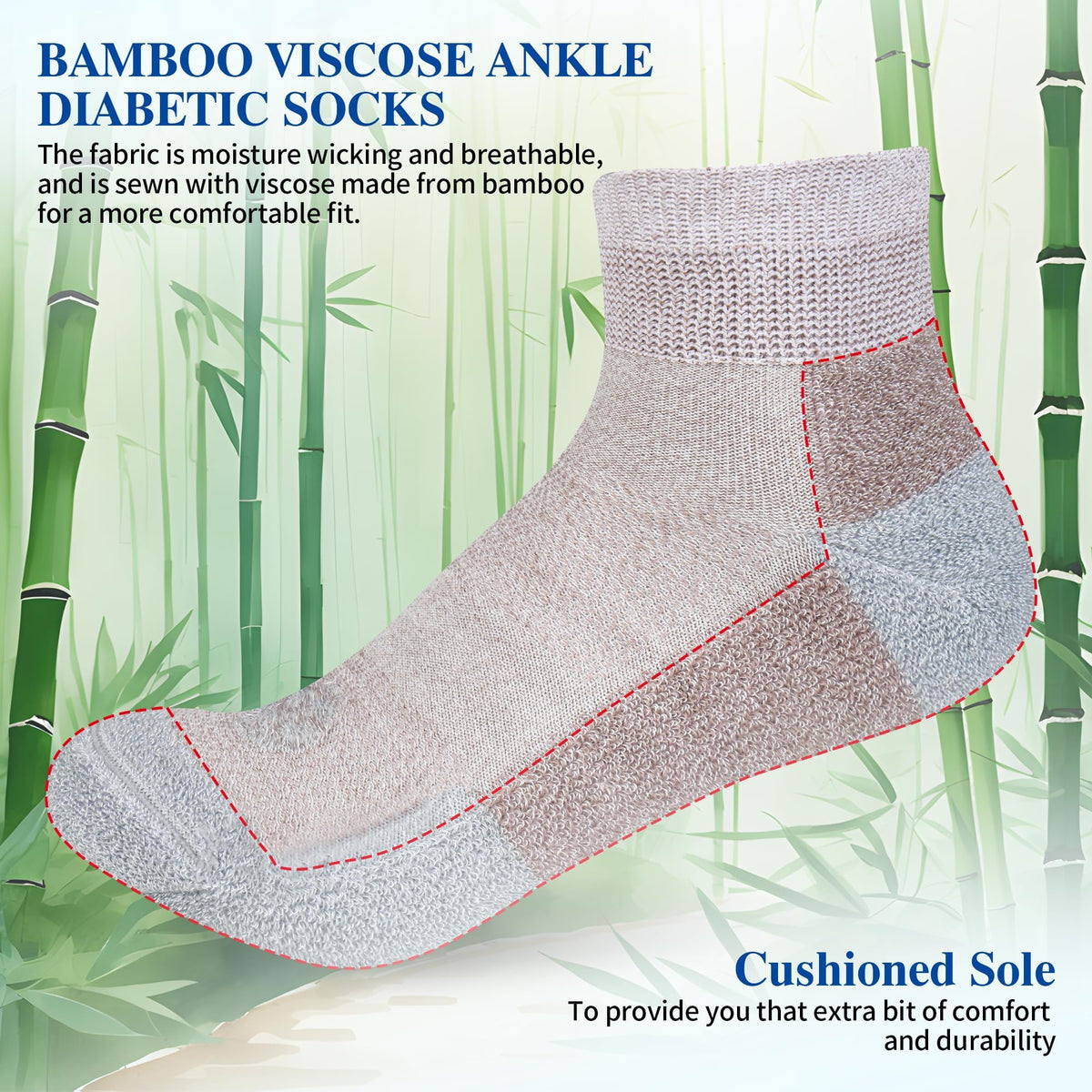 6 Pairs Ankle & 6 Pairs Low Cut Diabetic Socks Size 9-12/10-13/13-15 Y222