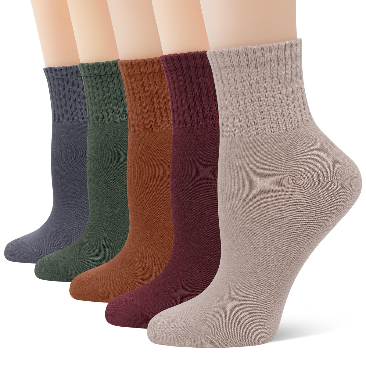 Viscose Bamboo Mini Crew Socks 5 Pairs D14592