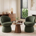 Green Boucle Fabric Swivel Accent Chair Set of 2 R874545