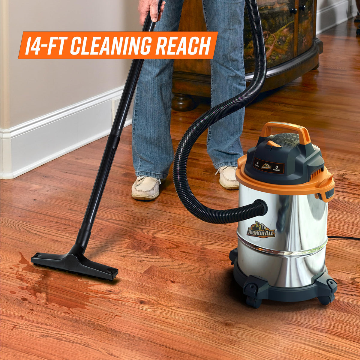 4 Gallon Stainless Steel Wet/Dry Vacuum F405
