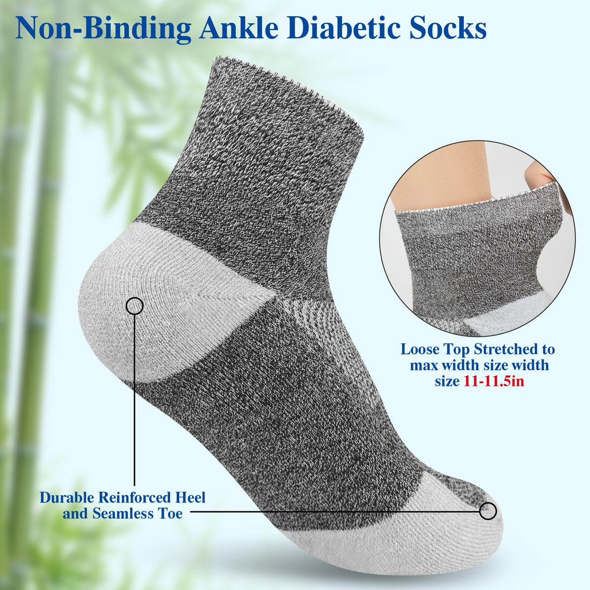 6 Pairs Ankle & 6 Pairs Low Cut Diabetic Socks Size 9-12/10-13/13-15 Y222