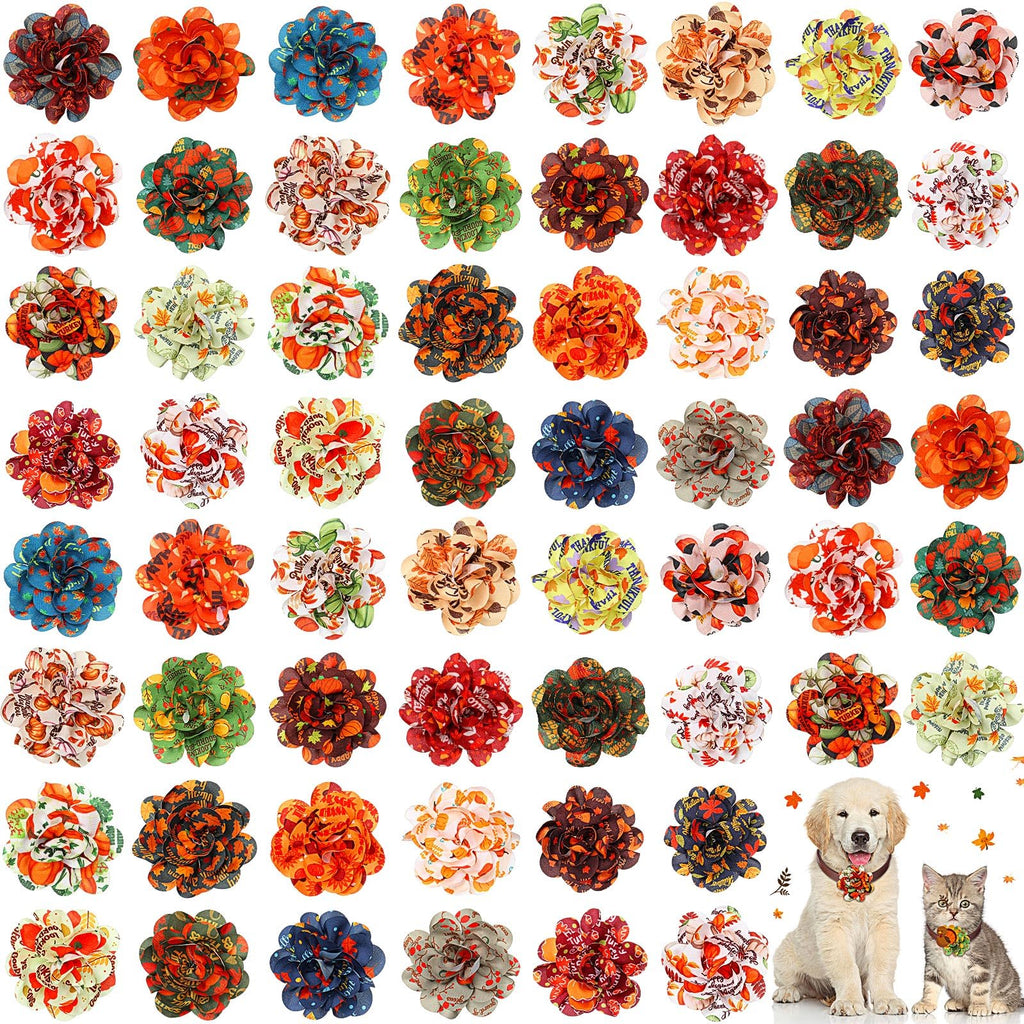 60 Pcs Fall Pet Bow F7329