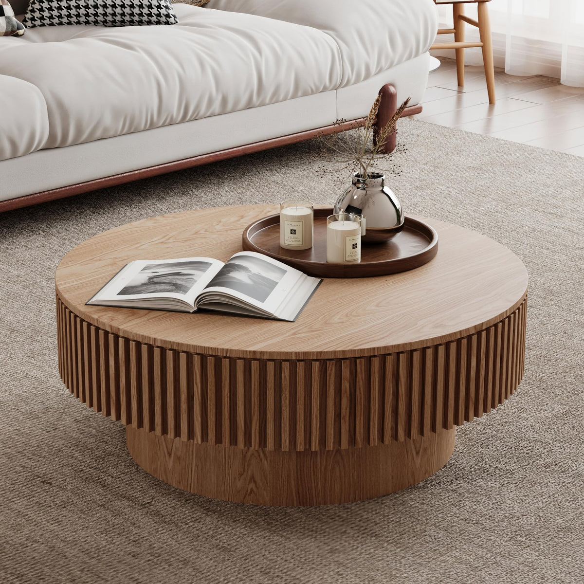 31.5'' Round Coffee Table with Storage I6160